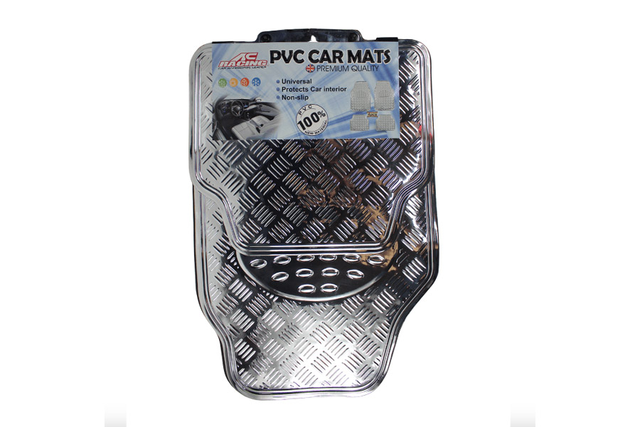 Alfombra Diamante Cromada, 4 Piezas, AC RACING