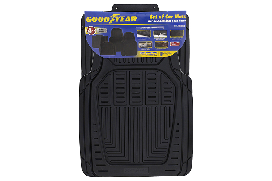 Juego de Alfombra Negra, 4 Piezas, GOODYEAR