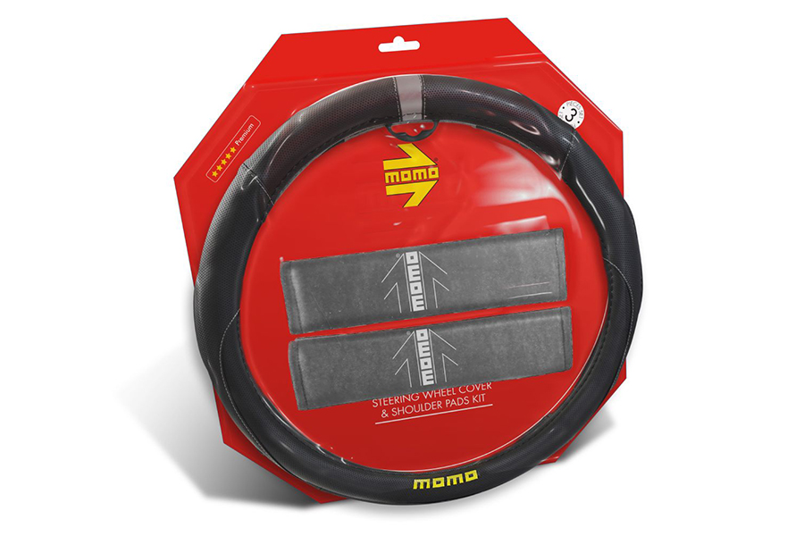 Kit Cobertor Volante Negro Gris, MOMO