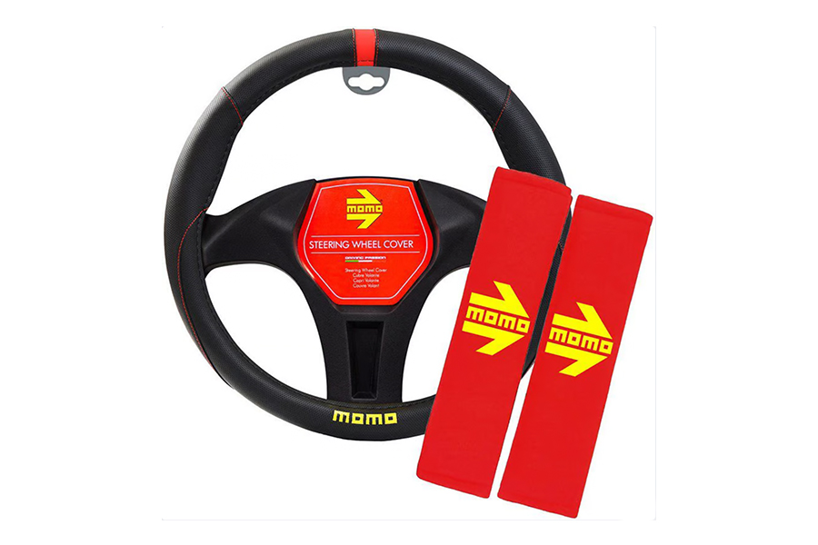Kit Cobertor Volante Negro Rojo, MOMO