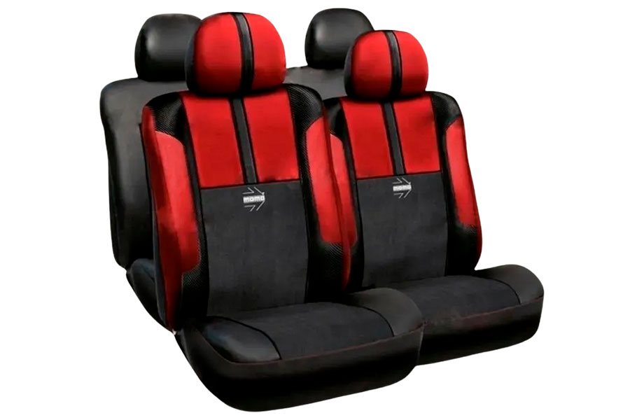 Cobertor de Asiento Carbon PRO, Negro/Rojo, MOMO