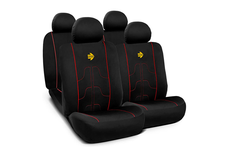 Cobertor de Asiento, Negro/Rojo, MOMO