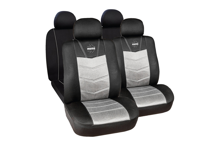 Cobertor de Asiento 023, Negro/Gris, MOMO