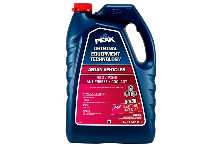 PEAK OET Anticongelante + Refrigerante para Vehículos Asiáticos Rojo/Rosa, PEAK