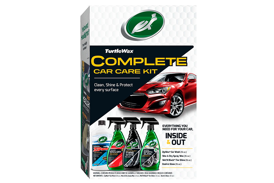 Kit de Limpieza 4 Piezas para el Cuidado Del Autom&oacute;vil, TURTLE WAX