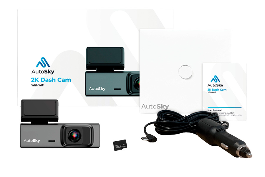 Dash Cam 2K Ultra HD Cámara Delantera, AUTOSKY