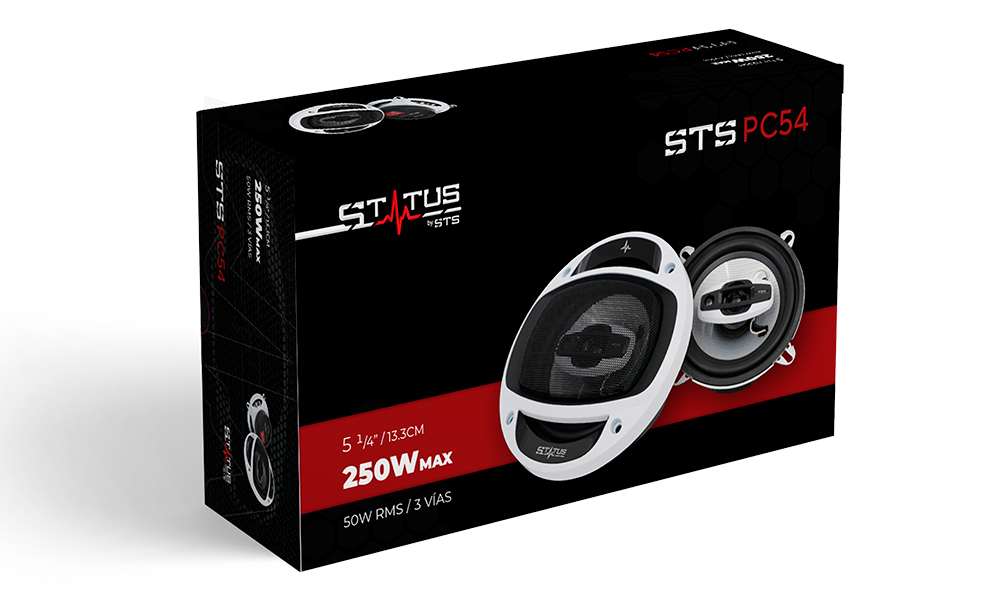 Parlantes 5 1/4 Pulgadas, 250W, 3 V&iacute;as, STATUS