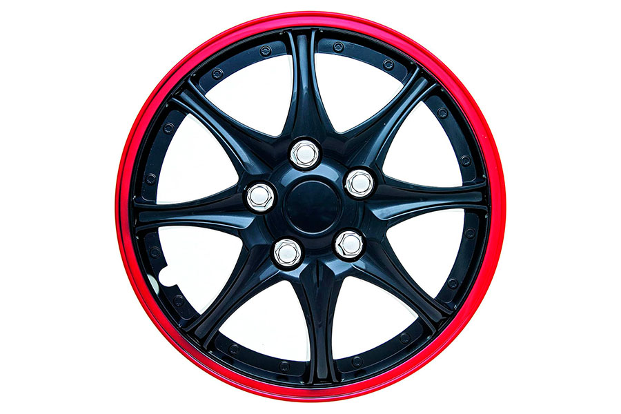 Juego de Copas 16 Pulgadas, Rojo / Negro, SWISS DRIVE
