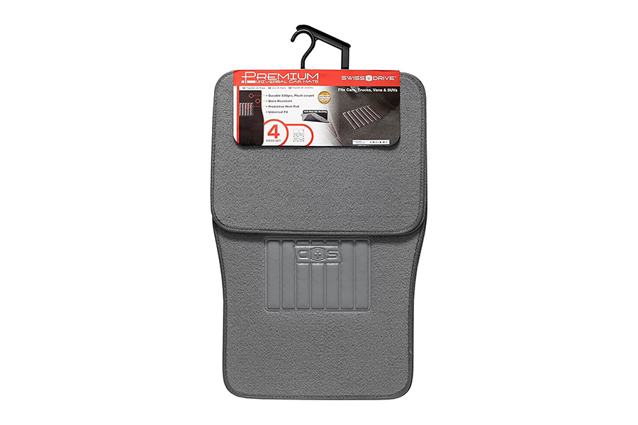 Alfombra Felpa Gris Claro 4 piezas, SWISS DRIVE