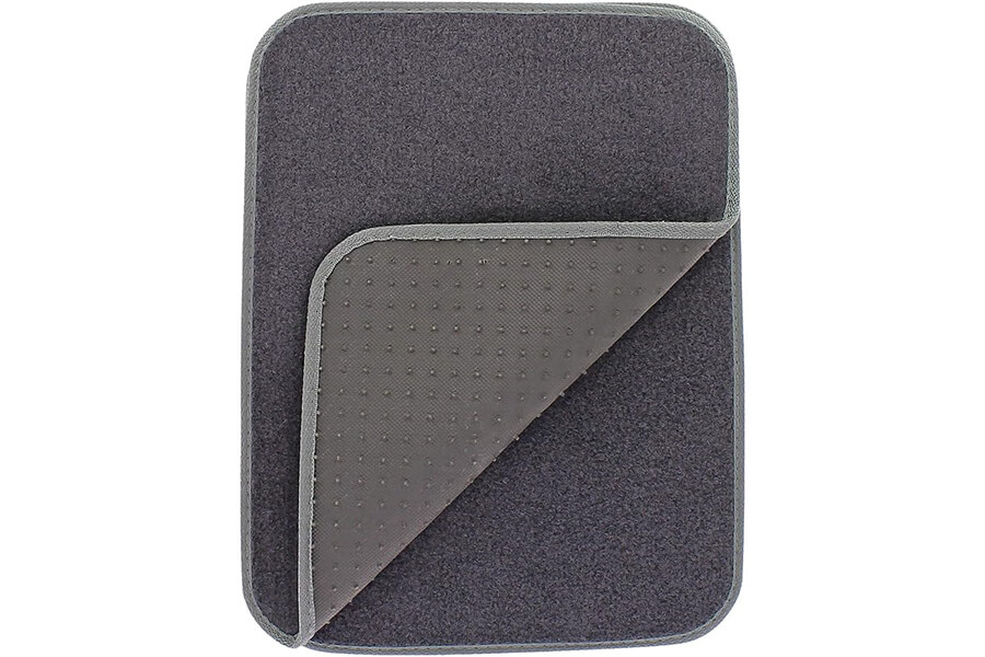 Alfombra Felpa Gris Oscuro 4 piezas, SWISS DRIVE