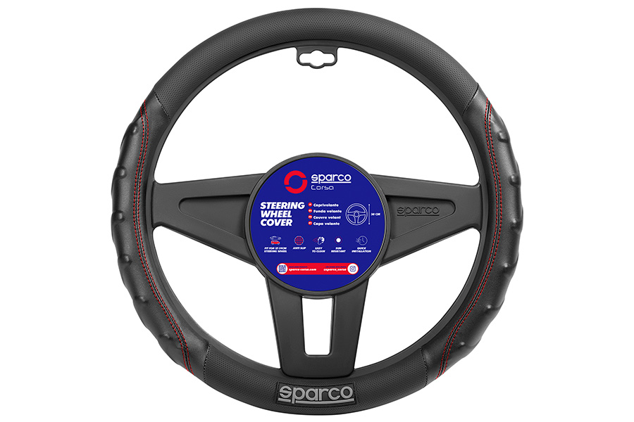 Cobertor de Volante, Negro con rojo, SPARCO