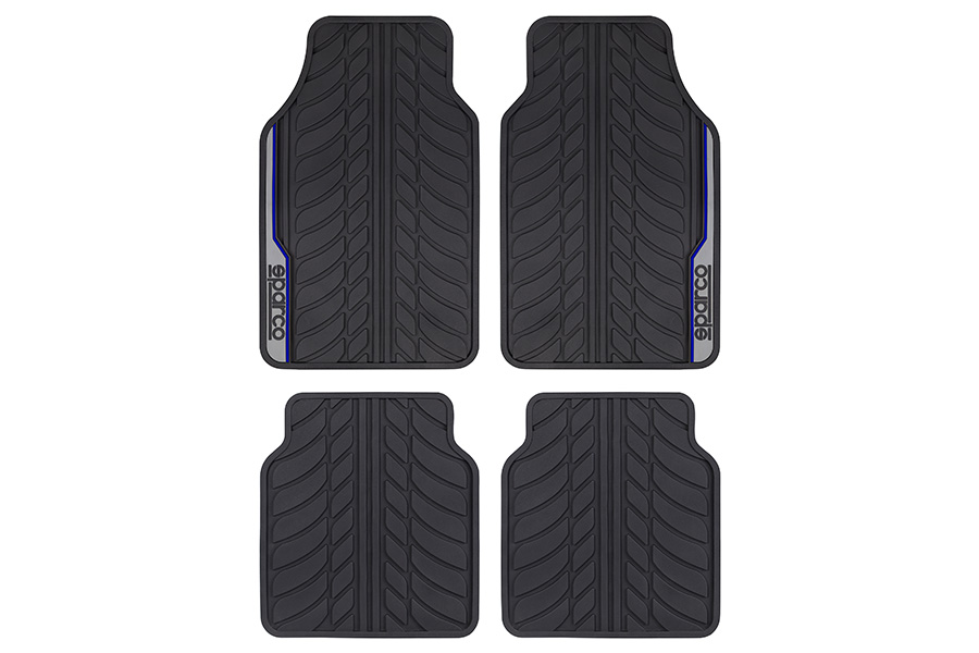 Alfombra Negro con Azul, 4 Piezas, SPARCO